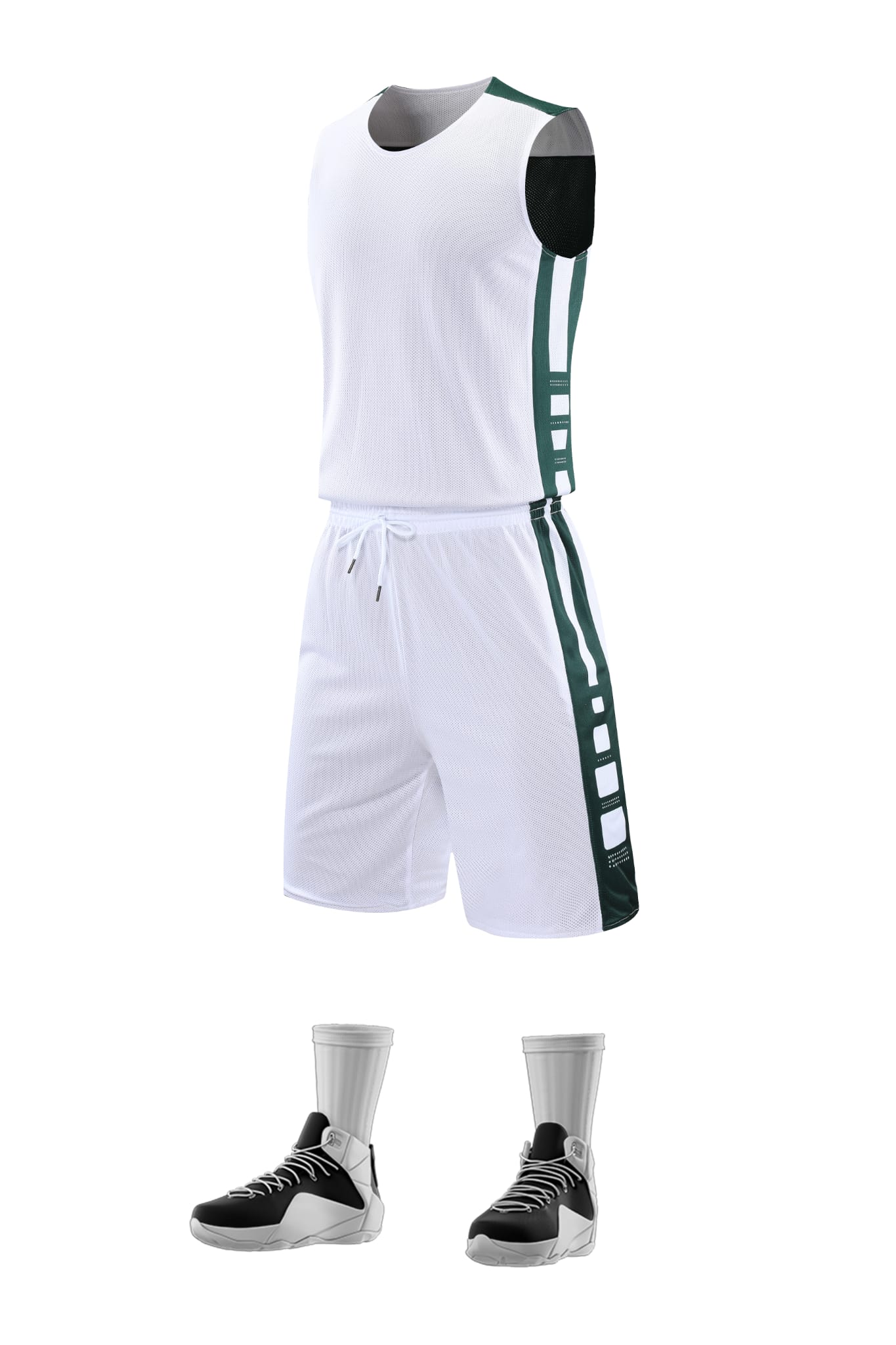 Men’s Performance Basketball Kit - White/Green
