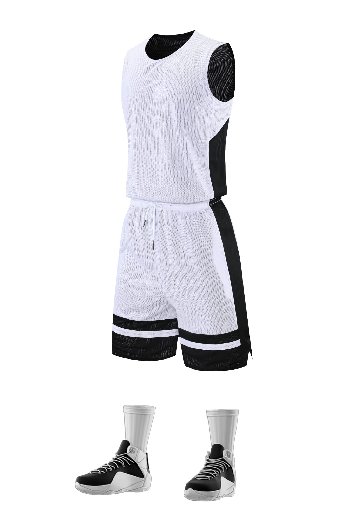 Men’s Performance Basketball Kit - White/Black