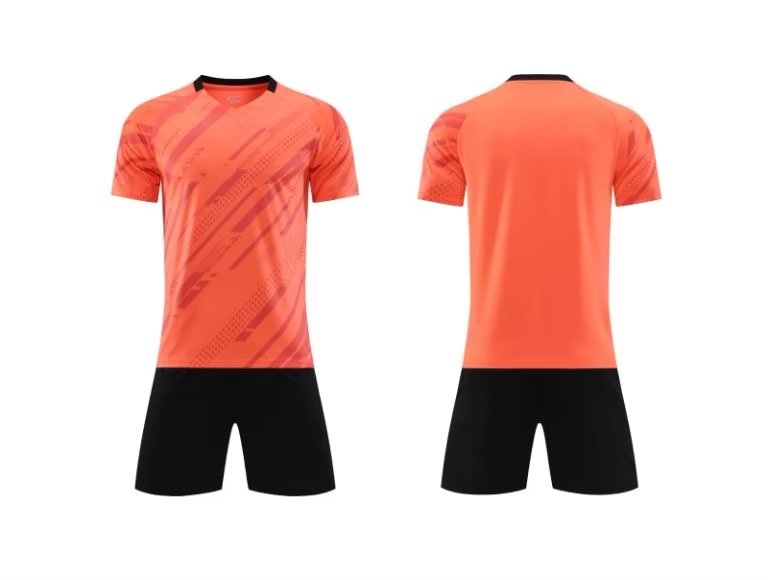 Men’s Performance Football Shirt – Orange/Black Classic Fit