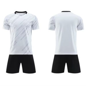 Men’s Performance Football Shirt – White/Blue Classic Fit