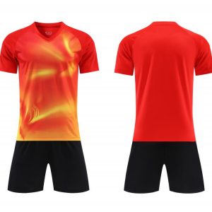 Men’s Performance Football Shirt – Red/Yellow/Black Classic Fit
