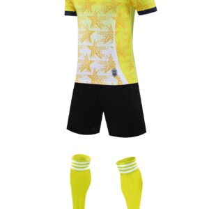 Men’s Performance Football Shirt – Yellow / Black / White Classic Fit