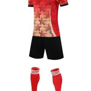 Men’s Performance Football Shirt – Red / White / Black Classic Fit
