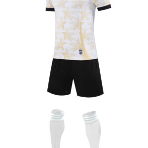 Men’s Performance Football Shirt – White / Gold / Black Classic Fit