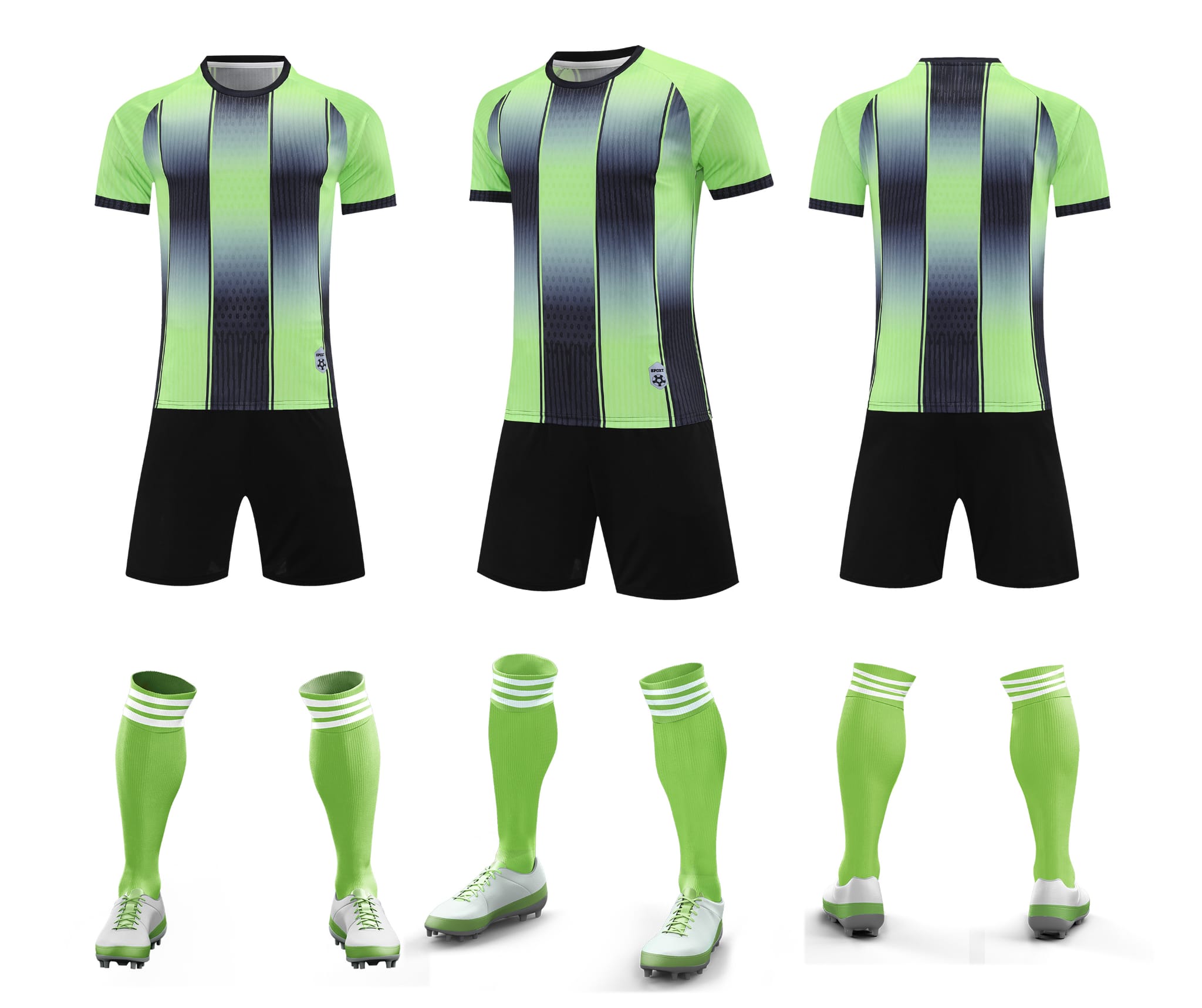 Men’s Performance Football Shirt – Green/Blue/White Classic Fit