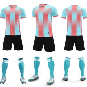 Men’s Performance Football Shirt – Red/Light Blue/White Classic Fit