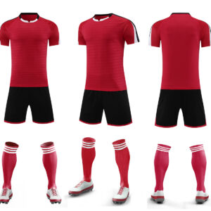 Men’s Performance Football Shirt – Red / White / Black Classic Fit