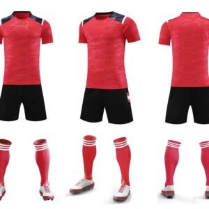 Men’s Performance Football Shirt – Red/Black/White Classic Fit