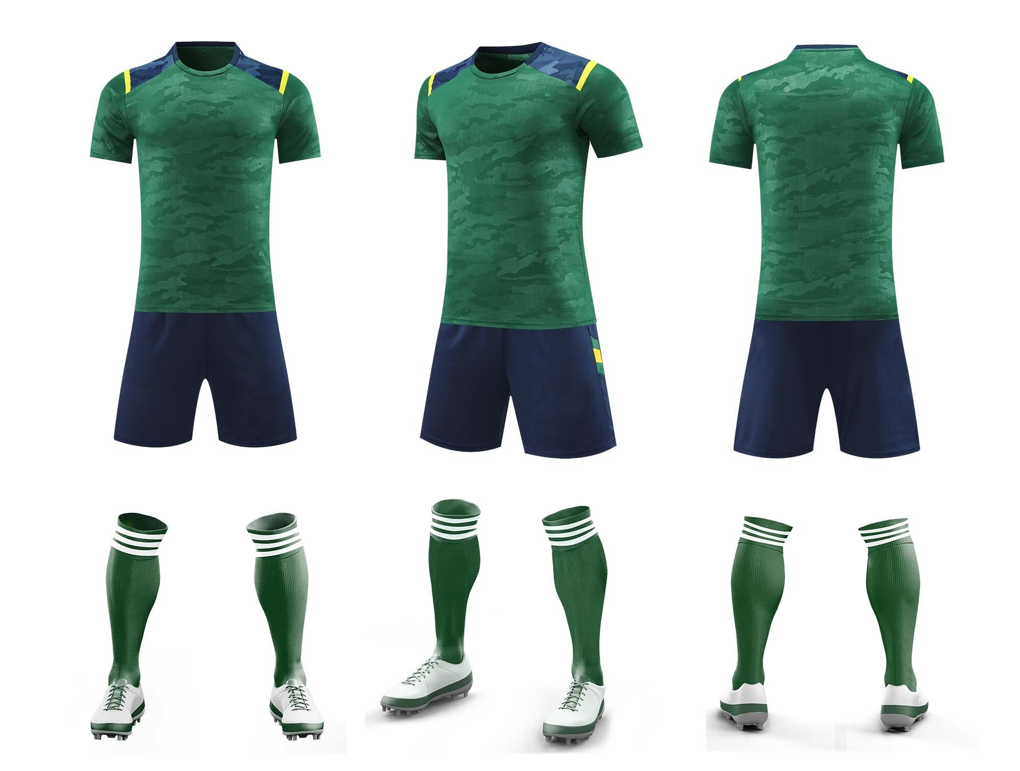 Men’s Performance Football Shirt – Green/Blue/White Classic Fit