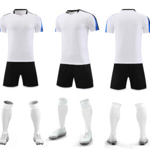 Men’s Performance Football Shirt – White / Blue / Black Classic Fit