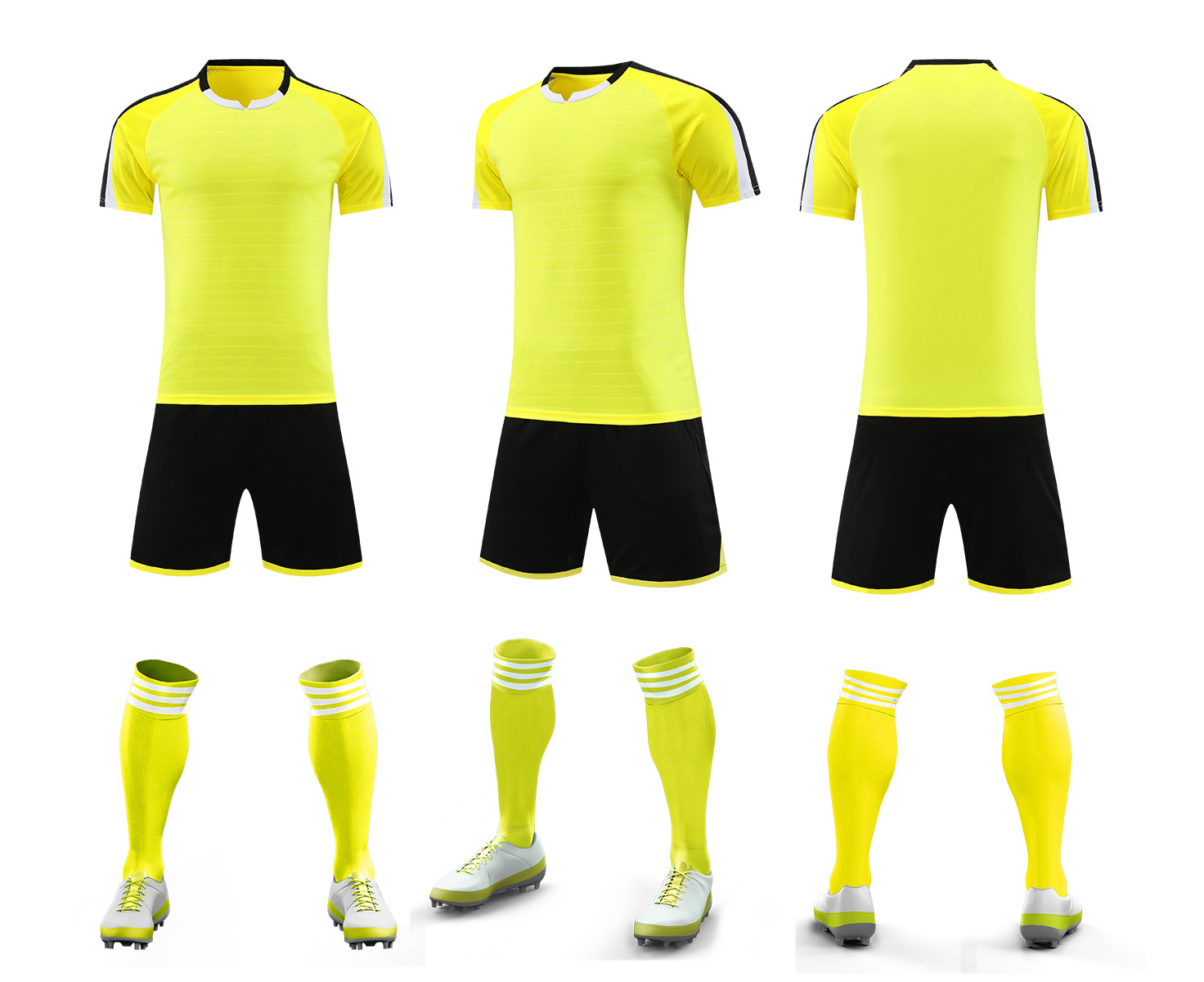 Men’s Performance Football Shirt – Yellow / Black Classic Fit