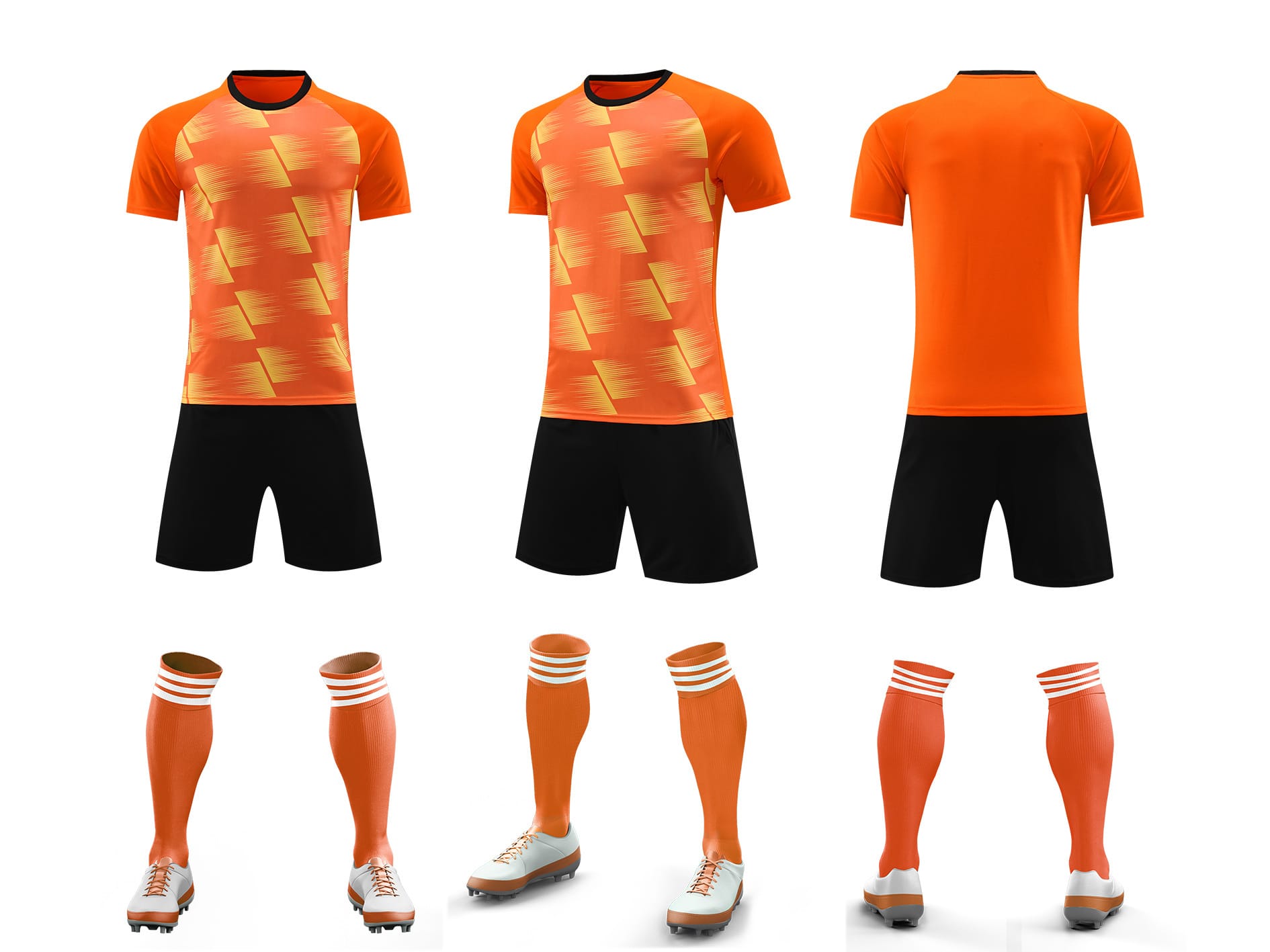 Men’s Performance Football Shirt – Orange / Black / White Classic Fit