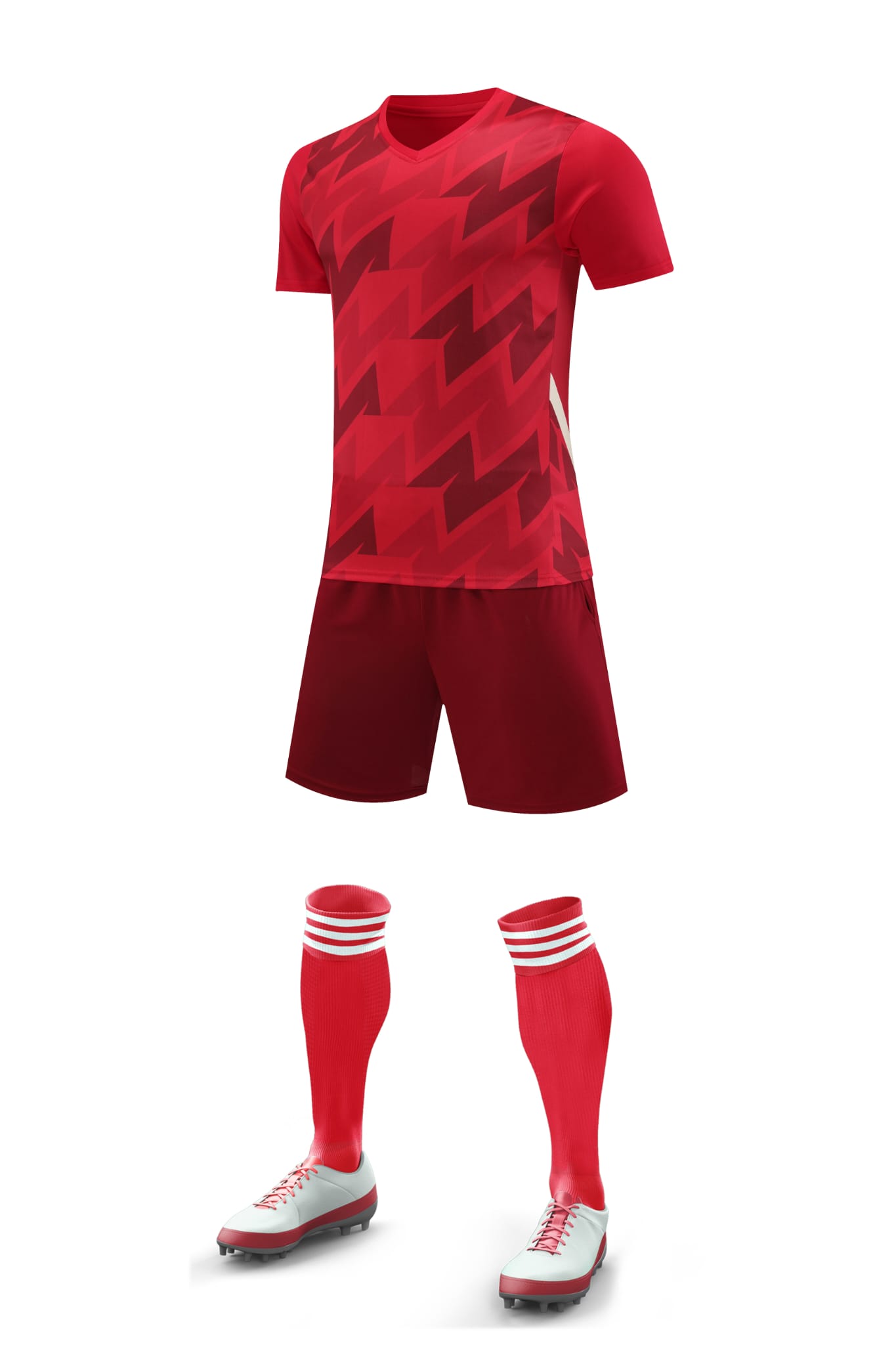 Men’s Performance Football Shirt – Red / Maroon / White Classic Fit