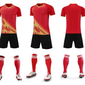 Men’s Performance Football Shirt – Yellow / Red / Black Classic Fit