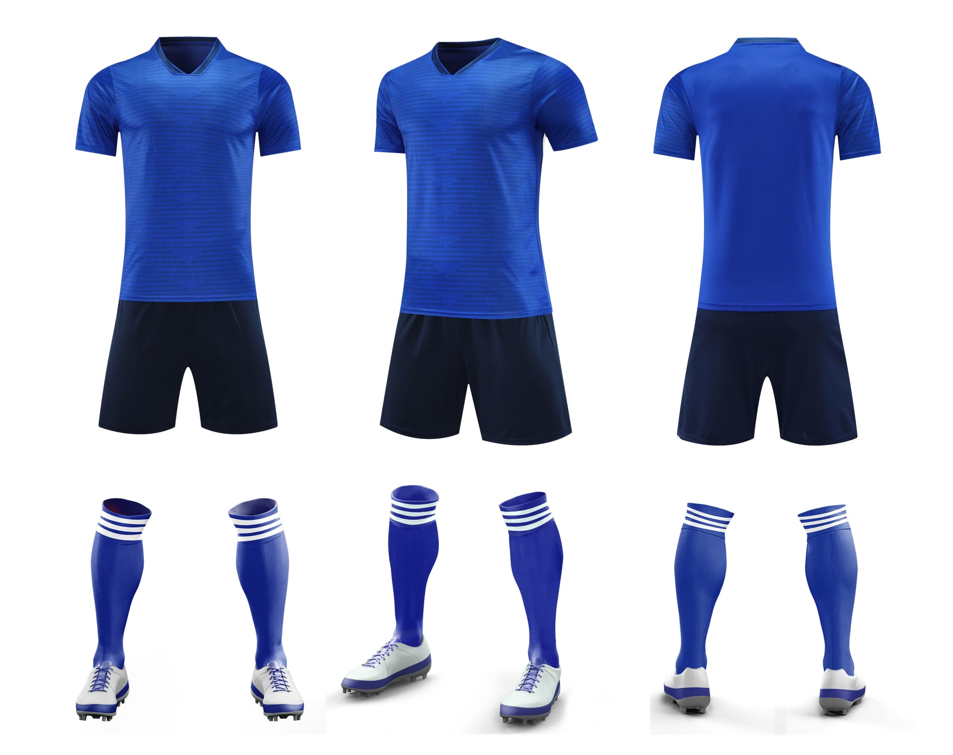 Men’s Performance Football Shirt – Dark Blue / Black Classic Fit