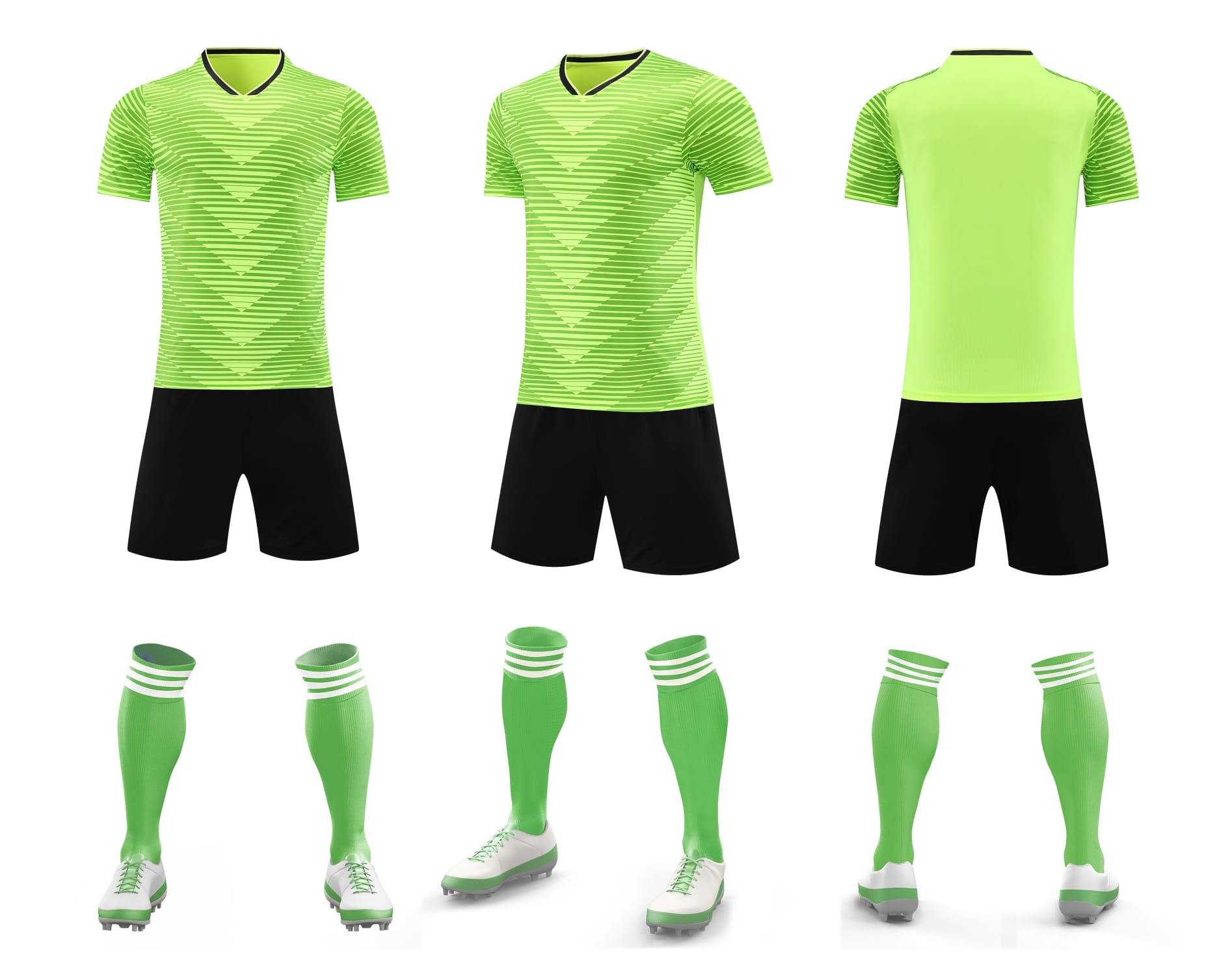 Men’s Performance Football Shirt – Green / Black Classic Fit