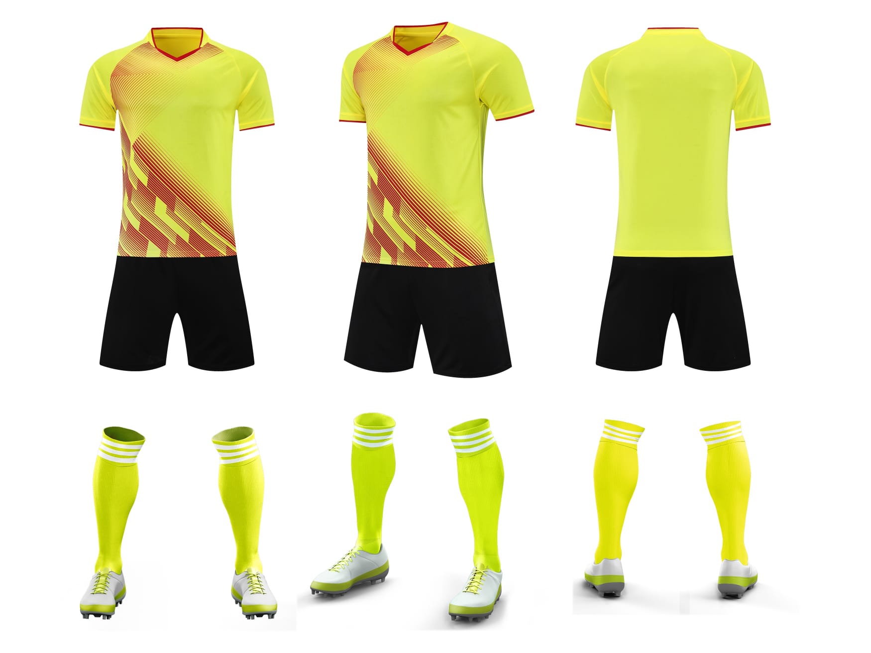 Men’s Performance Football Shirt – Red / Yellow / Black Classic Fit