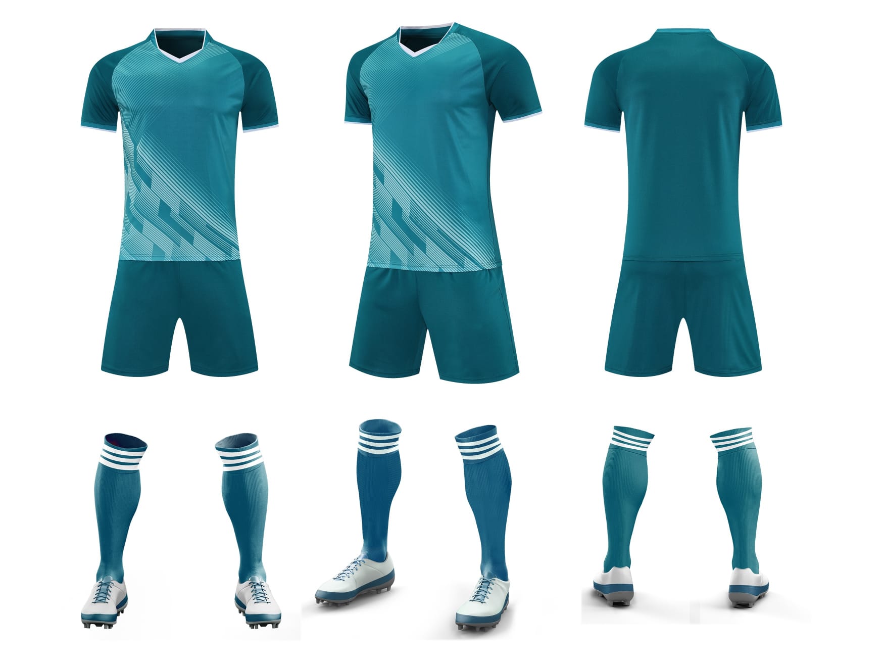 Men’s Performance Football Shirt – Green / White Classic Fit